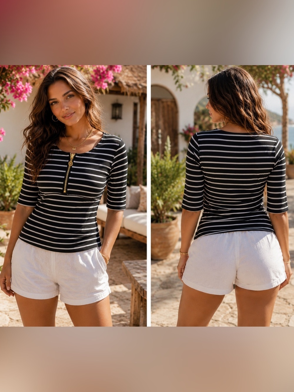Michael Michael Kors black and white stripes